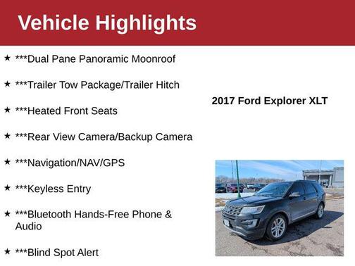 Shadow Black 2017 Ford Explorer XLT