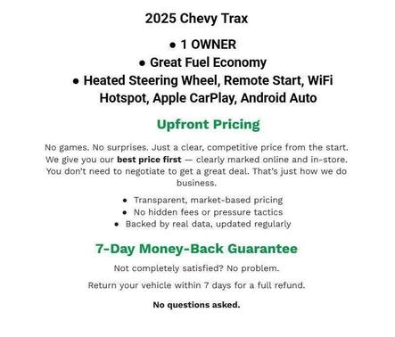 Summit White 2025 Chevrolet Trax LT