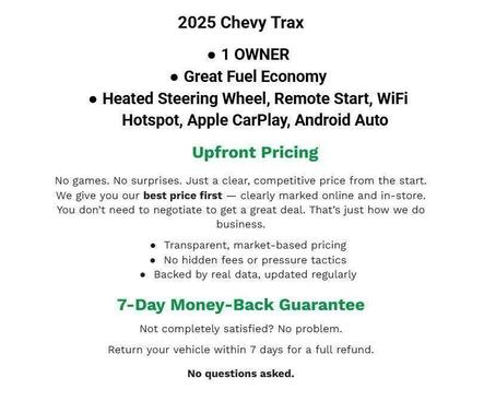 Summit White 2025 Chevrolet Trax LT