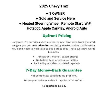 Crimson Metallic 2025 Chevrolet Trax LT