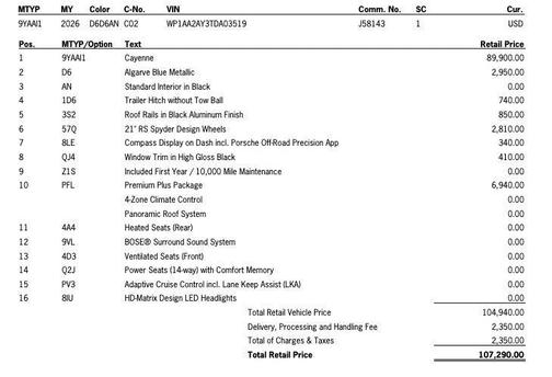 2026 Porsche Cayenne Cayenne