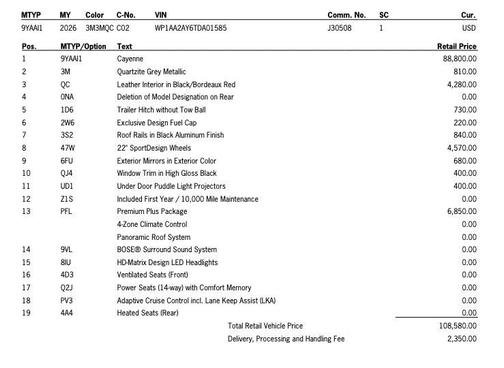 2026 Porsche Cayenne Cayenne
