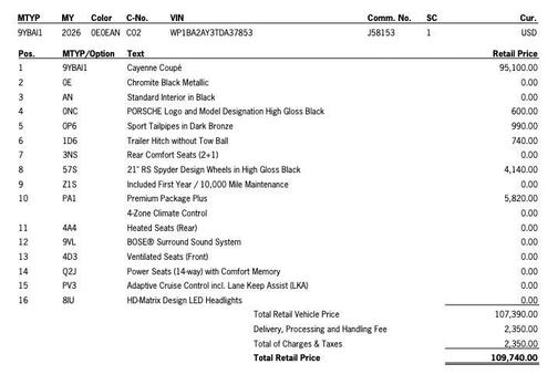 2026 Porsche Cayenne Cayenne
