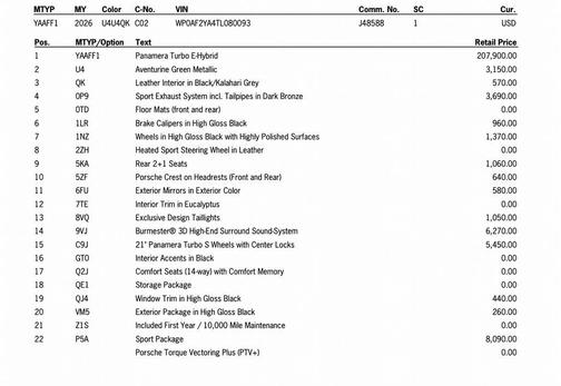 2026 Porsche Panamera Turbo