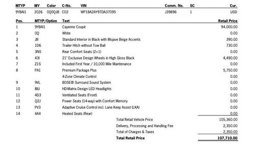 2026 Porsche Cayenne Cayenne