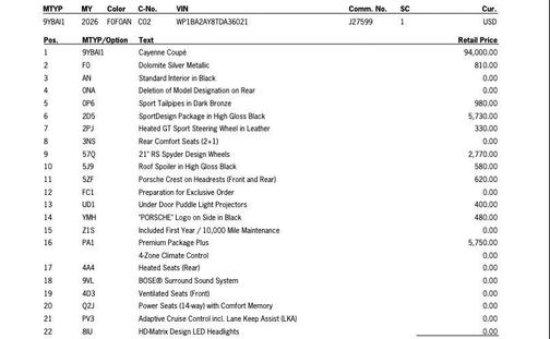 2026 Porsche Cayenne Cayenne