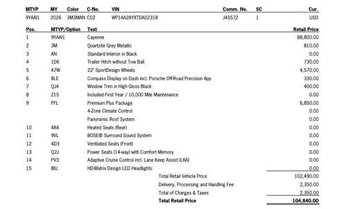 2026 Porsche Cayenne Cayenne