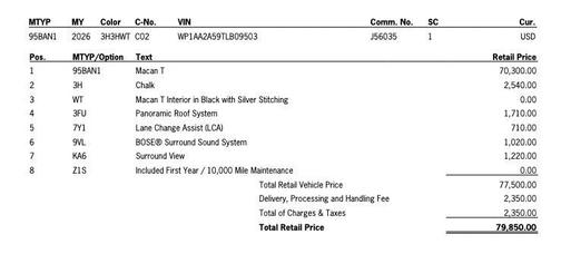 2026 Porsche Macan T