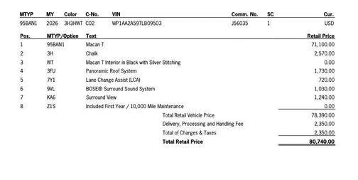 2026 Porsche Macan T