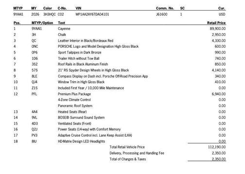 2026 Porsche Cayenne Cayenne