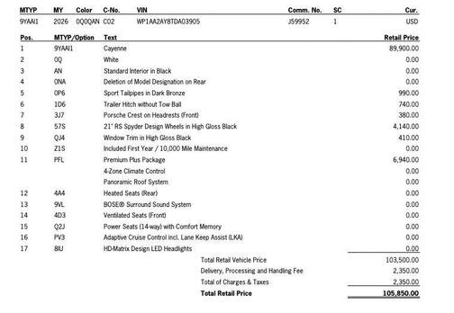 2026 Porsche Cayenne Cayenne