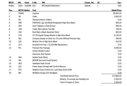 2026 Porsche Cayenne Cayenne