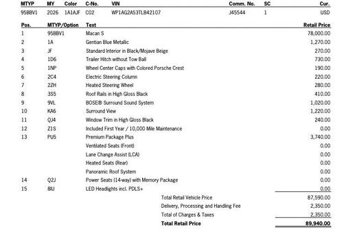 2026 Porsche Macan S