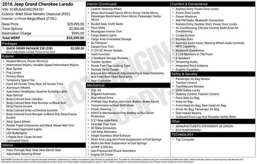 2016 Jeep Grand Cherokee Laredo