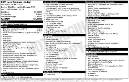 Billet Silver Metallic Clearcoat 2021 Jeep Compass Limited