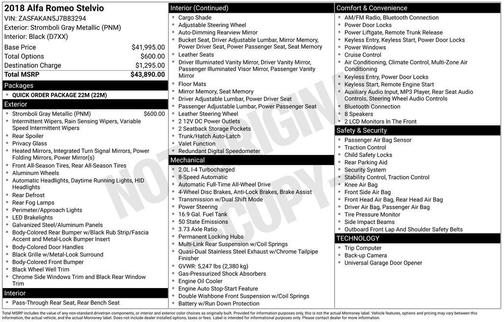 2018 Alfa Romeo Stelvio Base