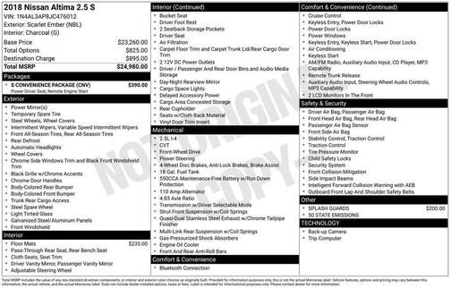 2018 Nissan Altima 2.5 S