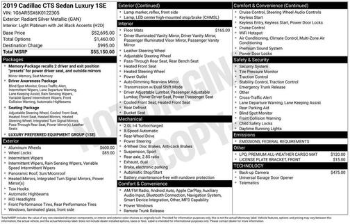 2019 Cadillac CTS 2.0L Turbo Luxury