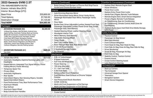 2023 Genesis GV80 2.5T