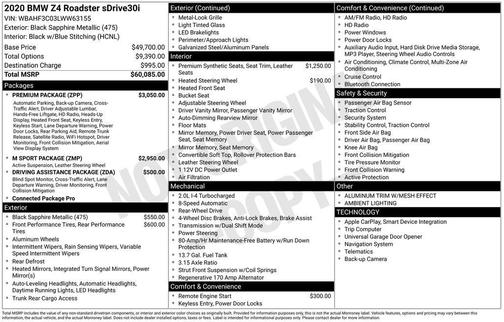 2020 BMW Z4 sDrive30i