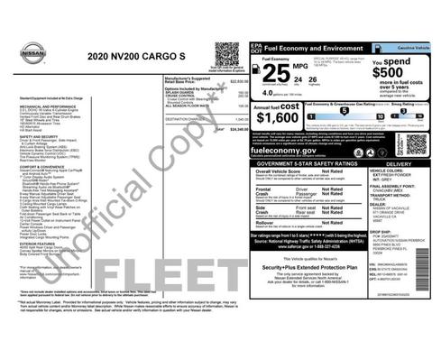 2020 Nissan NV200 S
