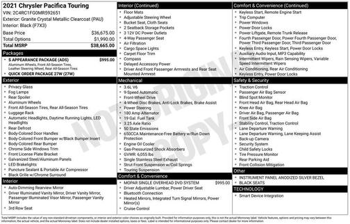 2021 Chrysler Pacifica Touring