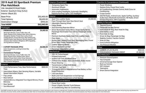 2019 Audi S5 3.0T Premium Plus