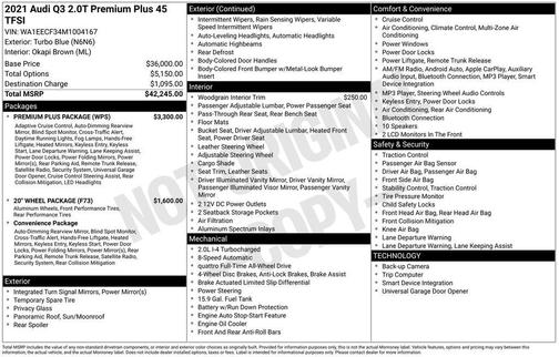 2021 Audi Q3 45 S line Premium