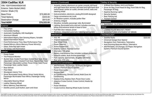 2004 Cadillac XLR Base