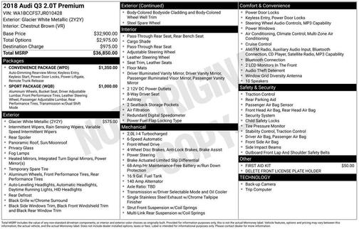 2018 Audi Q3 2.0T Premium
