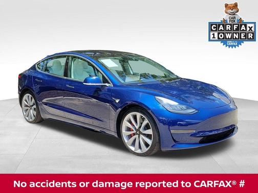 Blue 2018 Tesla Model 3 Performance
