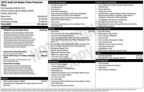 2023 Audi A4 45 S line Premium Plus
