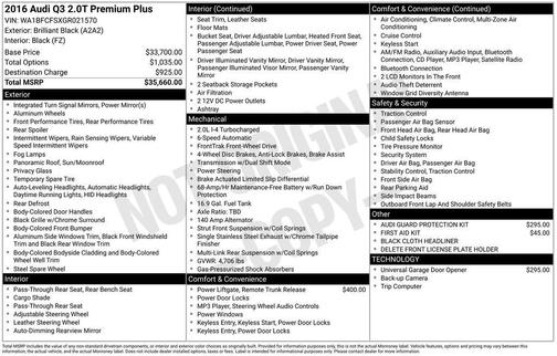 2016 Audi Q3 2.0T Premium Plus