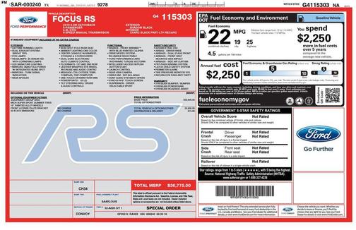 2016 Ford Focus RS Base