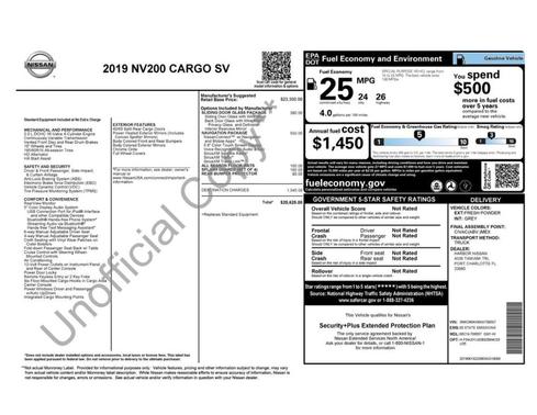 2019 Nissan NV200 SV