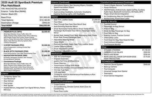 2020 Audi S5 3.0T Premium Plus