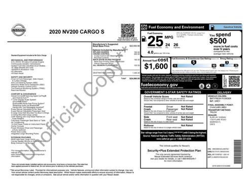 Cloud White 2020 Nissan NV200 S