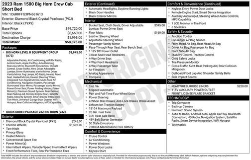 Diamond Black 2023 RAM 1500 Big Horn