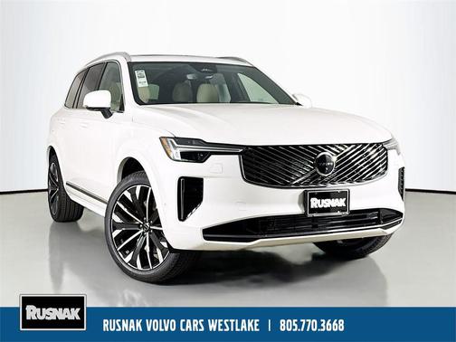 Crystal White Pearl 2026 Volvo XC90 Plug-In Hybrid Plus, T8 AWD, Electric/Gasoline, Bright, 7 Seats
