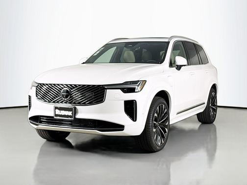 Crystal White Pearl 2026 Volvo XC90 Plug-In Hybrid Plus, T8 AWD, Electric/Gasoline, Bright, 7 Seats