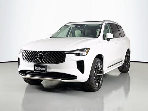 Crystal White Pearl 2026 Volvo XC90 Plug-In Hybrid Ultra, T8 AWD, Electric/Gasoline, Bright, 7 Seats