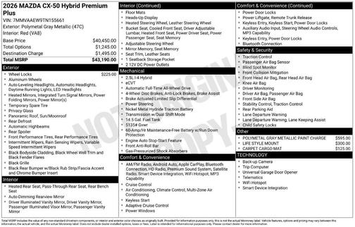 Polymetal Gray Metallic 2026 Mazda CX-50 Premium Plus
