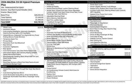 Soul Red Crystal Metallic 2026 Mazda CX-50 Premium Plus