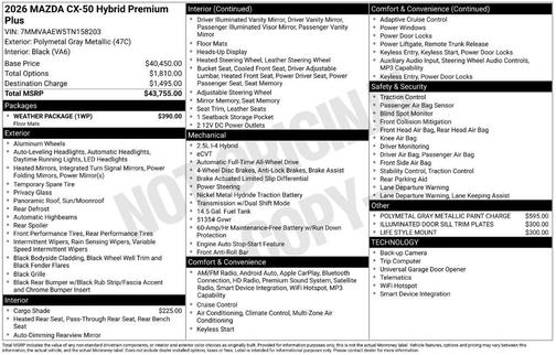 Polymetal Gray Metallic 2026 Mazda CX-50 Premium Plus