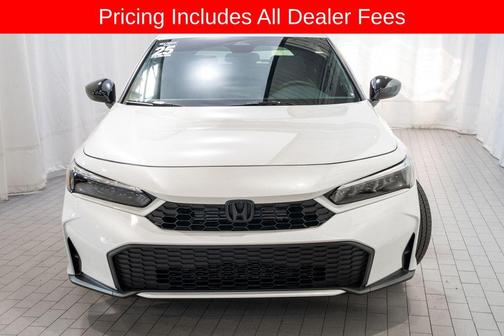 Platinum White 2025 Honda Civic Hybrid Sport