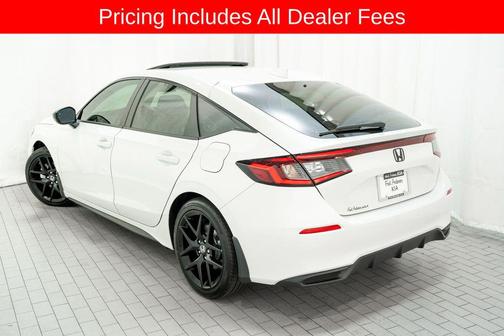 Platinum White 2025 Honda Civic Hybrid Sport