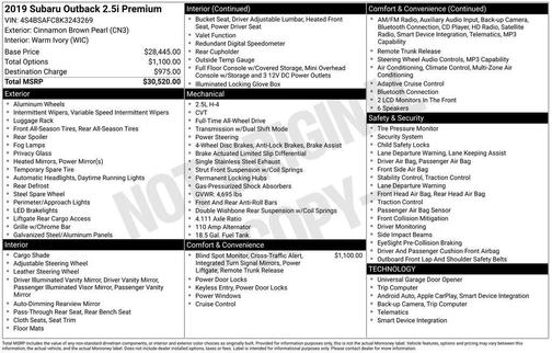 2019 Subaru Outback 2.5i Premium