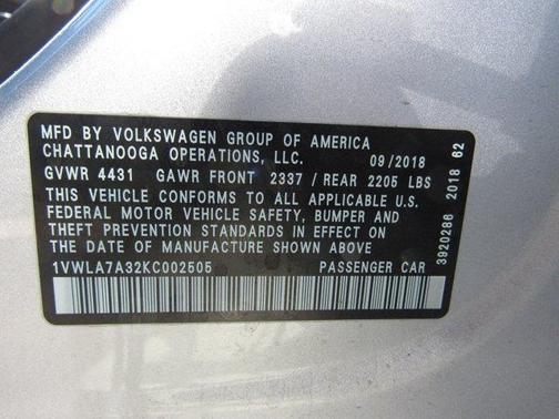 2019 Volkswagen Passat 2.0T Wolfsburg