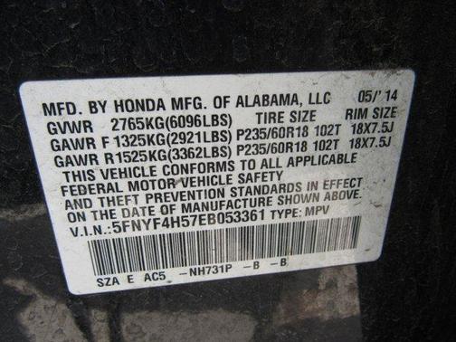 Crystal Black Pearl 2014 Honda Pilot EX-L