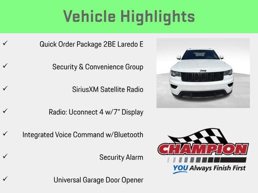Bright White Clearcoat 2018 Jeep Grand Cherokee Laredo E